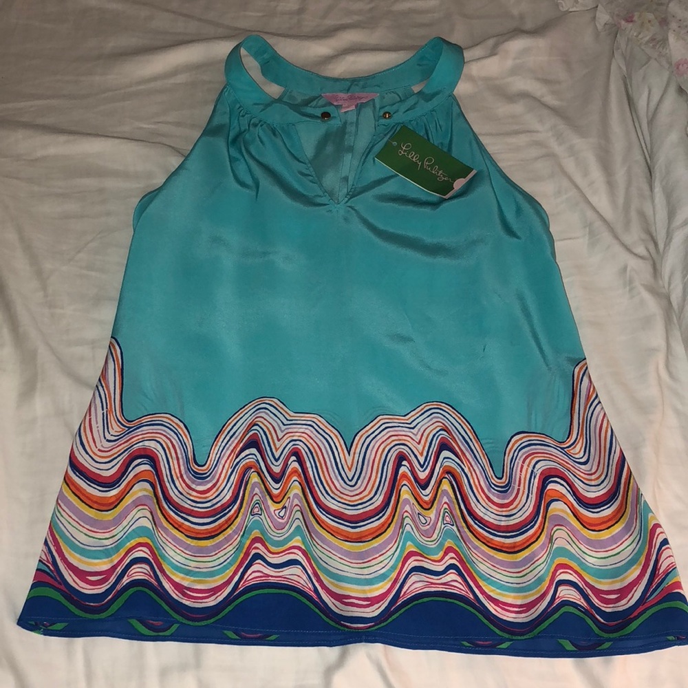 lilly pulitzer shorely blue rogan top